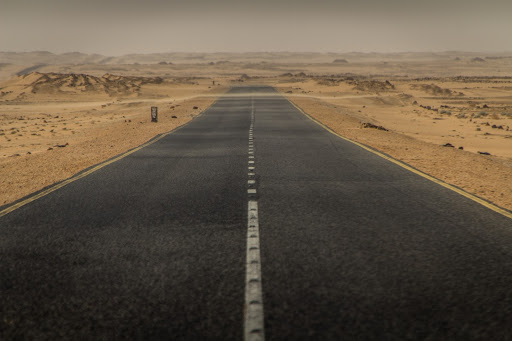 A road in the middle of a desert